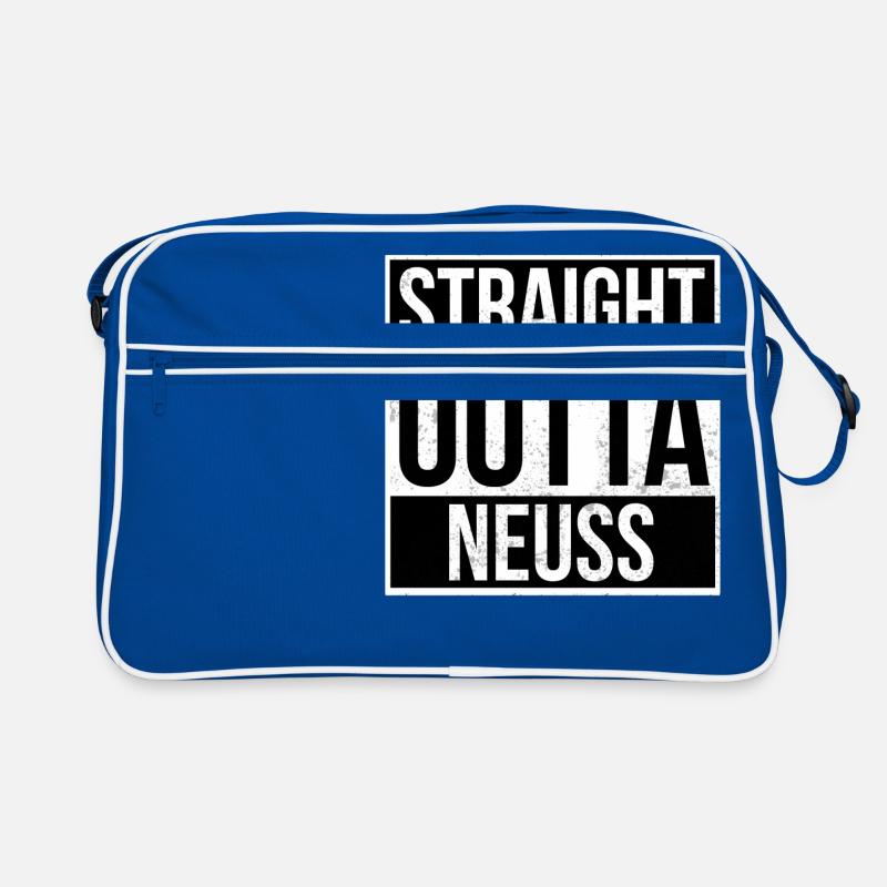Straight Outta Neuss - Retro Tasche - Blau/Weiß