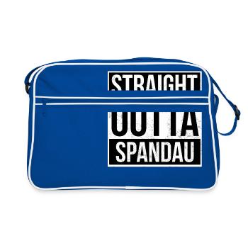 Straight Outta Spandau! | Berlin Shirt - Retro Tasche - Blau/Weiß - Vorne