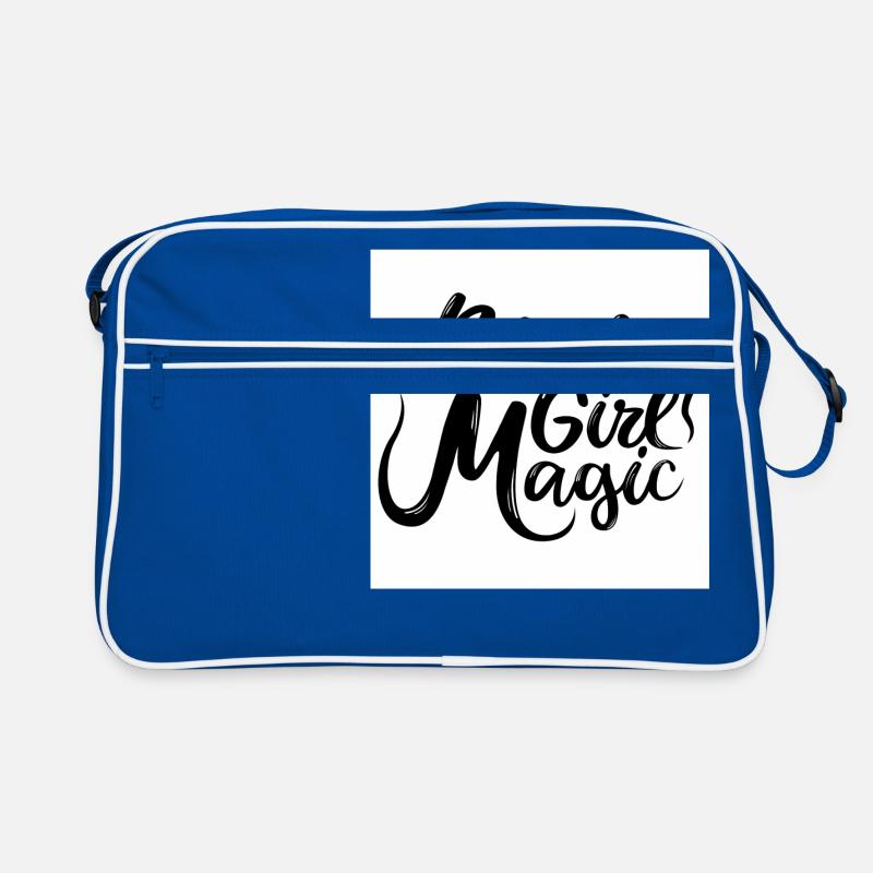 Schwarz-Mädchen-Magie 1 schwarzer Text Retro Tasche