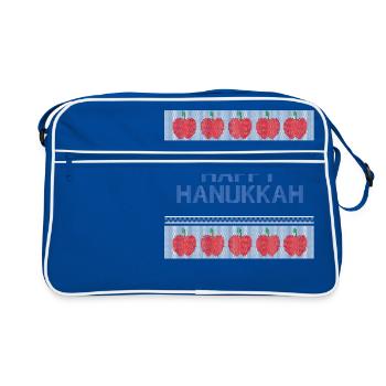 Ugly Hanukkah, Hanukkah, Festival of Lights, Gift - Retro Bag - blue/white - Front
