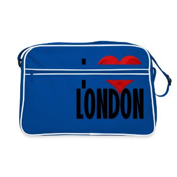 J'AIME LONDON noir - Sac Retro - bleu/blanc - Devant