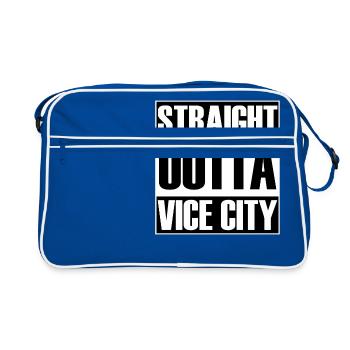Straight outta Vice City - Retro Tasche - Blau/Weiß - Vorne