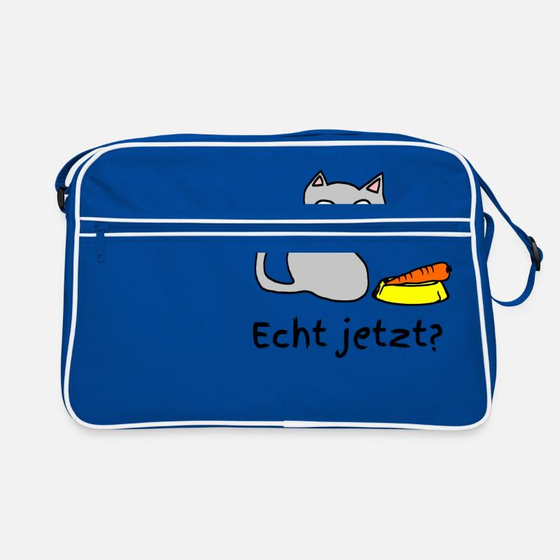 Echt Jetzt Katze - Retro Tasche - Blau/Weiß
