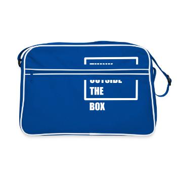 Think outside the box - think differently - Retro Bag - blue/white - Front