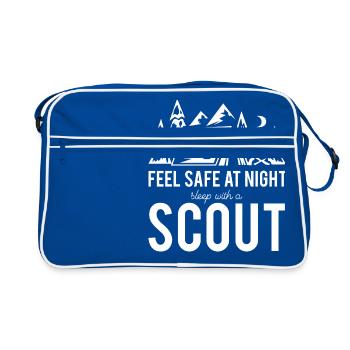 Pfadfinder, Scout, Wölfling, Rover, Geschenk - Retro Tasche - Blau/Weiß - Vorne