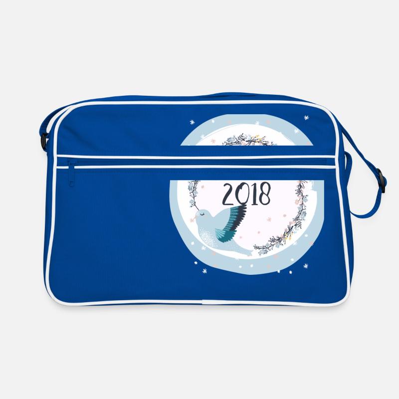 Schulkind 2018 Einschulung Vogel Mädchen - Retro Tasche - Blau/Weiß