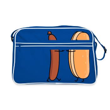 Saucisses et petits pains - Sac Retro - bleu/blanc - Devant