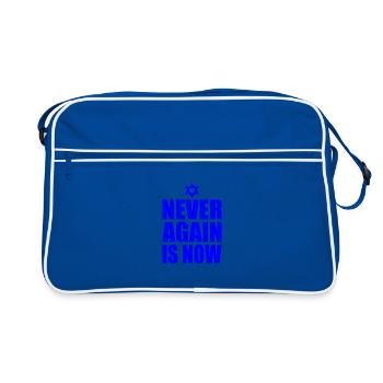 Never again is now - Retro Bag - blue/white - Front