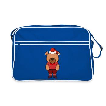 Père Noël doux ours - Sac Retro - bleu/blanc - Devant