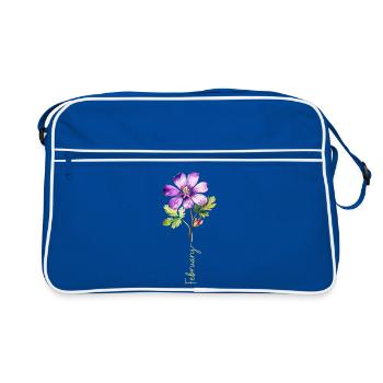 Illustration détaillée de la fleur de février - Sac Retro - bleu/blanc - Devant