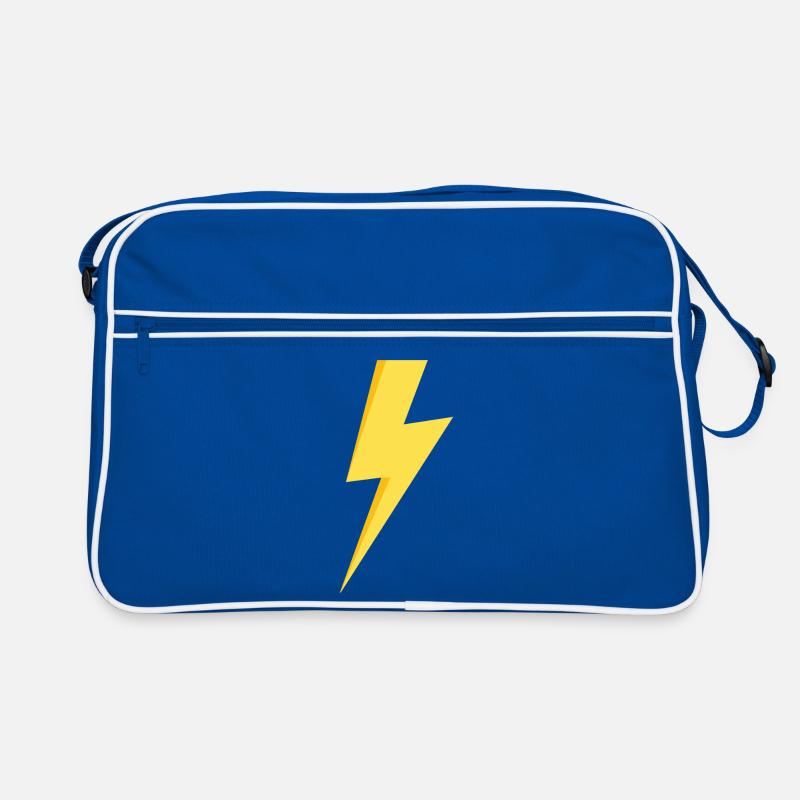 Gelber Blitz - Retro Tasche - Blau/Weiß