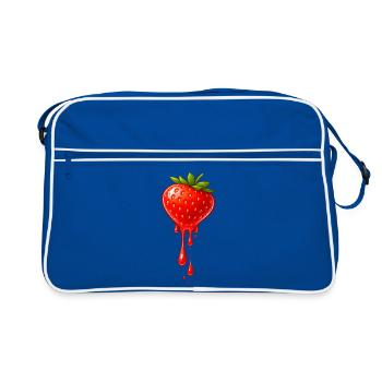 Illustration de fraise avec gouttes - Sac Retro - bleu/blanc - Devant