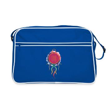 Spiritualität Heilige Geometrie Lotusblume Zen - Retro Tasche - Blau/Weiß - Vorne