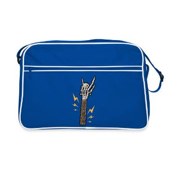 Gitarre Skelett Rock - Retro Tasche - Blau/Weiß - Vorne