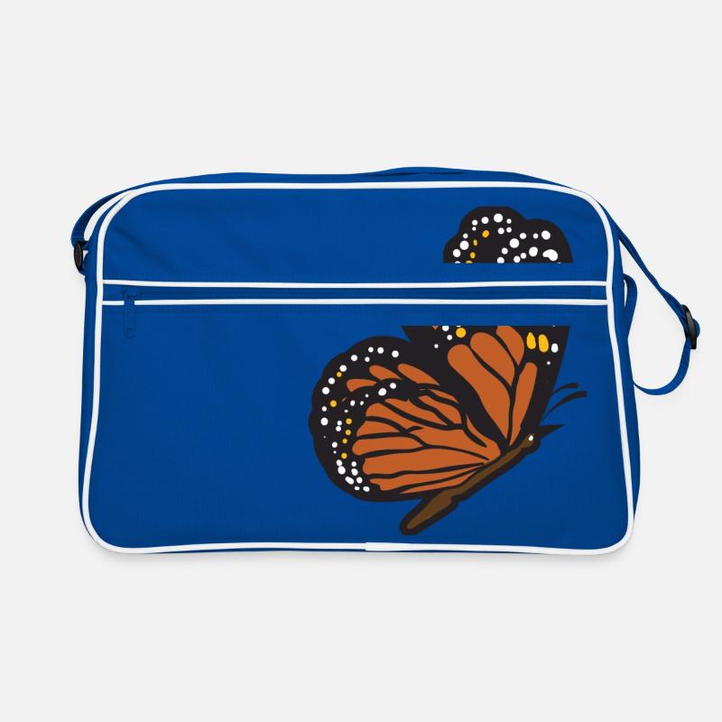 Vol papillon papillon papillon papillon - Sac Retro - bleu/blanc