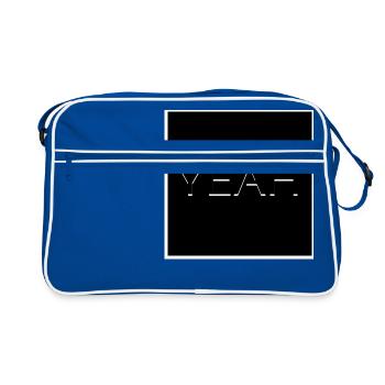 Yeah (Schwarz) - Retro Tasche - Blau/Weiß - Vorne