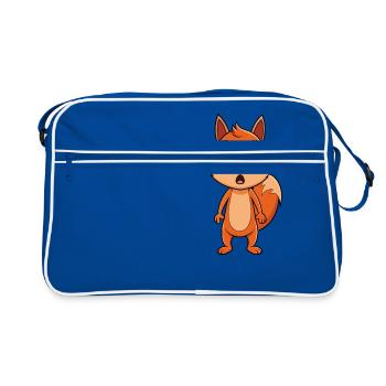 Écureuil effrayé avec de grands yeux Cartoon - Sac Retro - bleu/blanc - Devant
