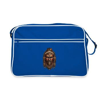 Masque de feu tribal avec plumes - Sac Retro - bleu/blanc - Devant