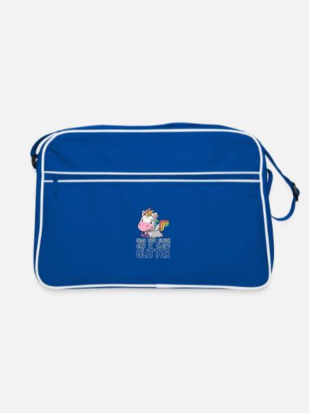Even closer it claps glitter unicorn gift - Retro Bag - blue/white - Front