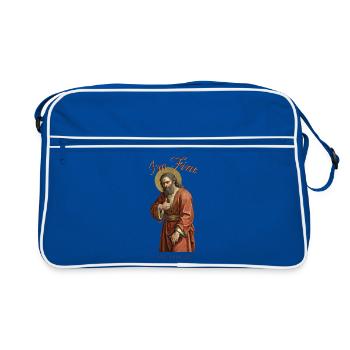 I'm Fine Job 2000 BC Lustiges Glaubensmeme - Retro Tasche - Blau/Weiß - Vorne