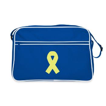 Ruban jaune - Sac Retro - bleu/blanc - Devant