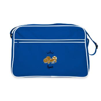 Gold Vintage Sports Balls - Retro Bag - blue/white - Front