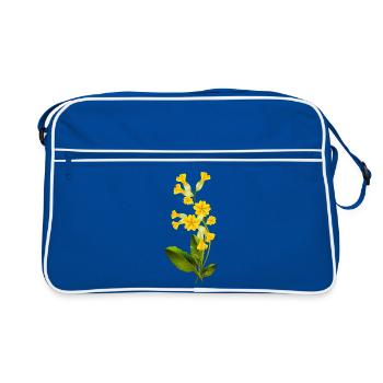 Fleur clé avec des fleurs brillantes au printemps - Sac Retro - bleu/blanc - Devant
