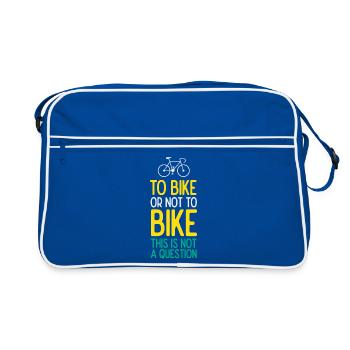 To Bike or Not To Bike. This is Not A Question - Retro Bag - blue/white - Front