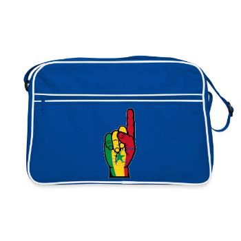 Main des drapeaux du Sénégal - Sac Retro - bleu/blanc - Devant