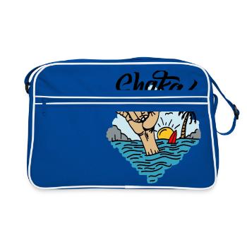 Shaka surfeur salutation Hawaii - Sac Retro - bleu/blanc - Devant