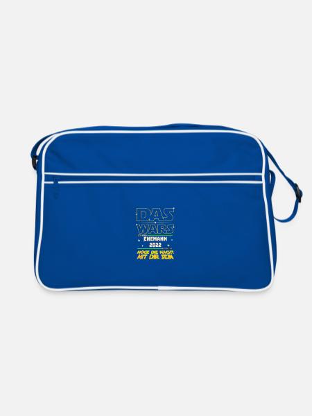 Das Wars Ehemann 2022 JGA Junggeselle Bräutigam - Retro Tasche - Blau/Weiß - Vorne