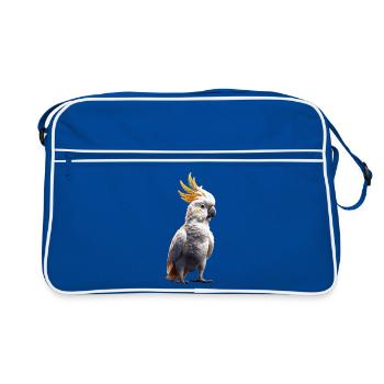 Parrot Macaw Parakeet Cockatoo Lover Parrots - Retro Bag - blue/white - Front