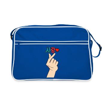 K-Pop Fingerherz Liebe – Sarang ❤️ - Retro Bag - blue/white - Front