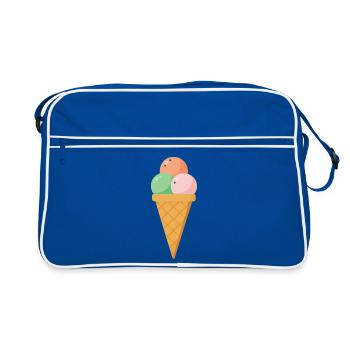 cream - Retro Bag - blue/white - Front