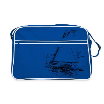 Voile de bateau pagaie bateau à rames segelboot51 - Sac Retro - bleu/blanc - Devant