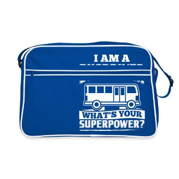 Funny Busdriver Shirt I Am A - Retro Tasche - Blau/Weiß - Vorne