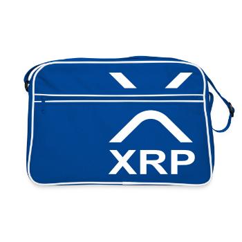 XRP logo crypto bitcoin ripple - Retro Bag - blue/white - Front