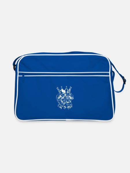 Drôle DE LA COURONNE DE LA COURONNE CHIENS Chien Wilsigns - Sac Retro - bleu/blanc - Devant