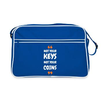 Bitcoin 2025 Security - Not Your Keys Not Your Coi - Retro Bag - blue/white - Front