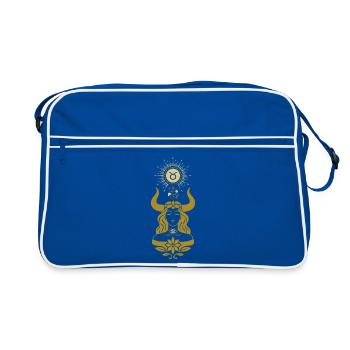 Stierfrau – Astrologiegeschenk - Retro Tasche - Blau/Weiß - Vorne
