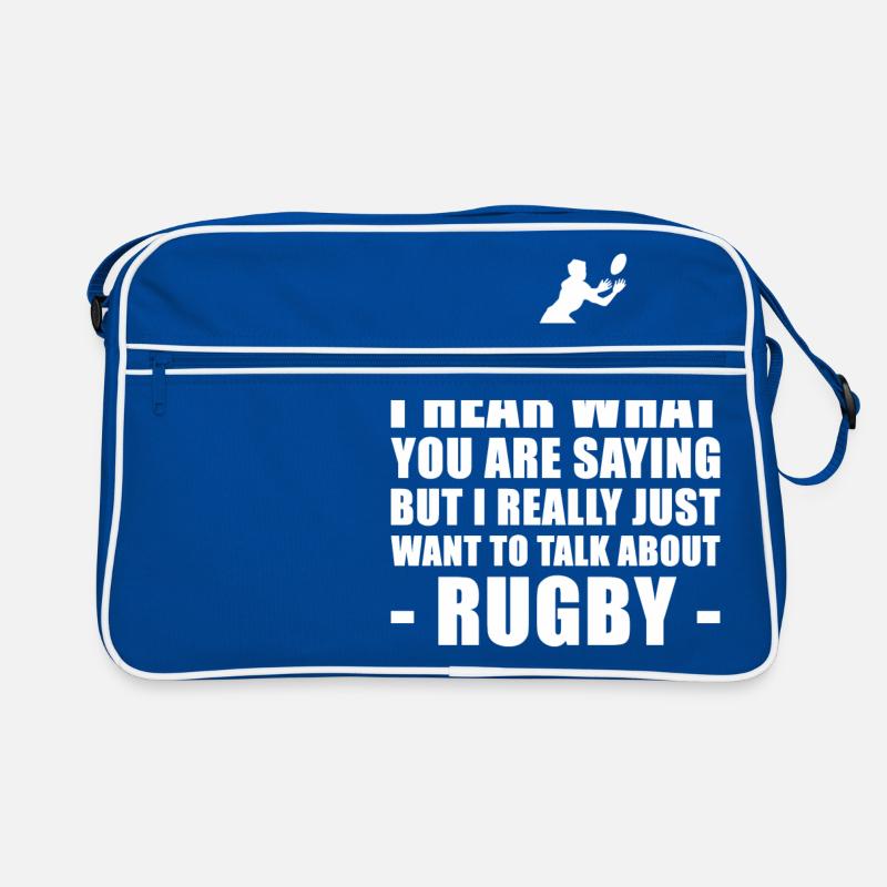 Funny Rugby Player Gift Idea - Retro Bag - blue/white