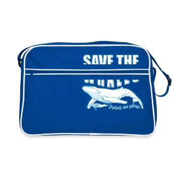 Save the whales - Retro Bag - blue/white - Front