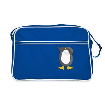 Dancing Penguin - Penguin Dabbing Dancing - Retro Bag - blue/white - Front