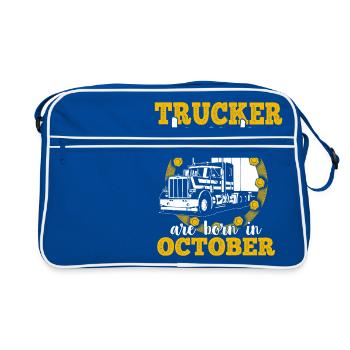 Trucker Legends are born in October - Retro Tasche - Blau/Weiß - Vorne