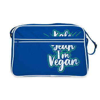 Oui, je suis végétalien - cadeau - Sac Retro - bleu/blanc - Devant