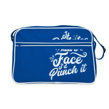 Shirt with saying for diabetics gift - Retro Bag - blue/white - Front