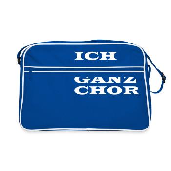 Ich bin ganz Chor - Retro Tasche - Blau/Weiß - Vorne