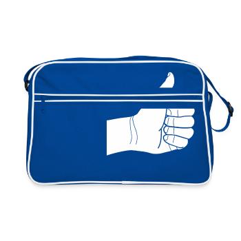 thumbs up - Retro Bag - blue/white - Front