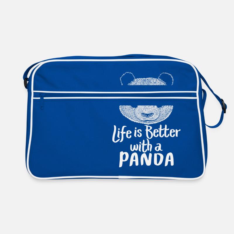 Panda - Life is better with a Panda Geschenk Retro Tasche