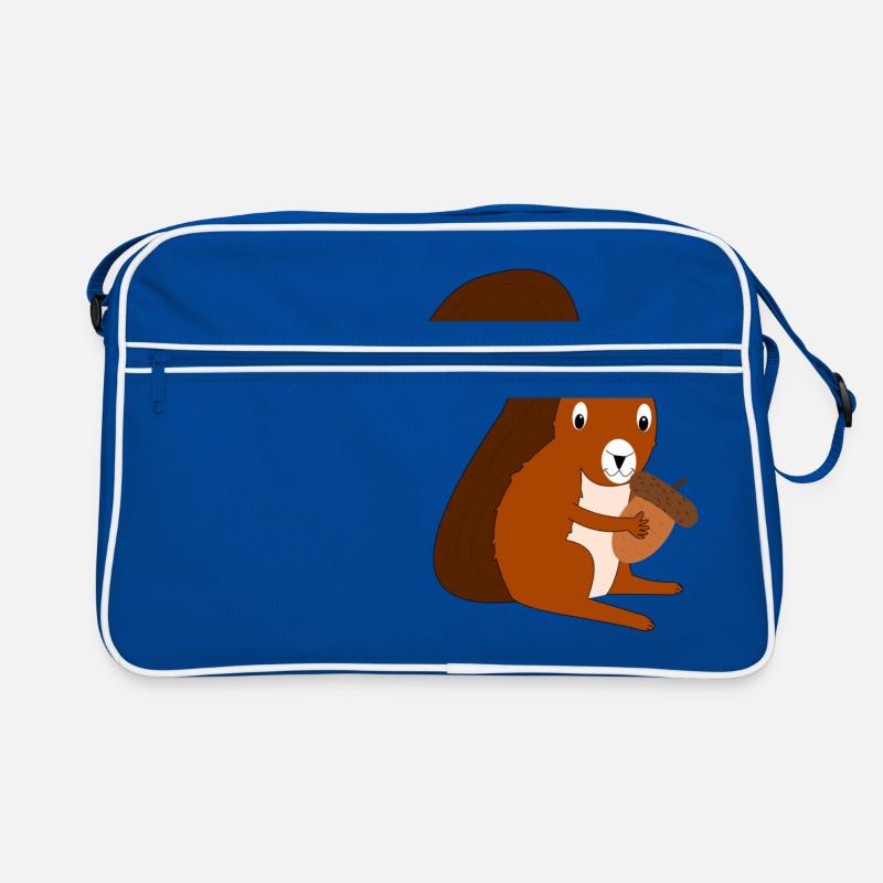 Niedlich Lustig Süß Eichhörnchen Comic Zeichnung Retro Tasche